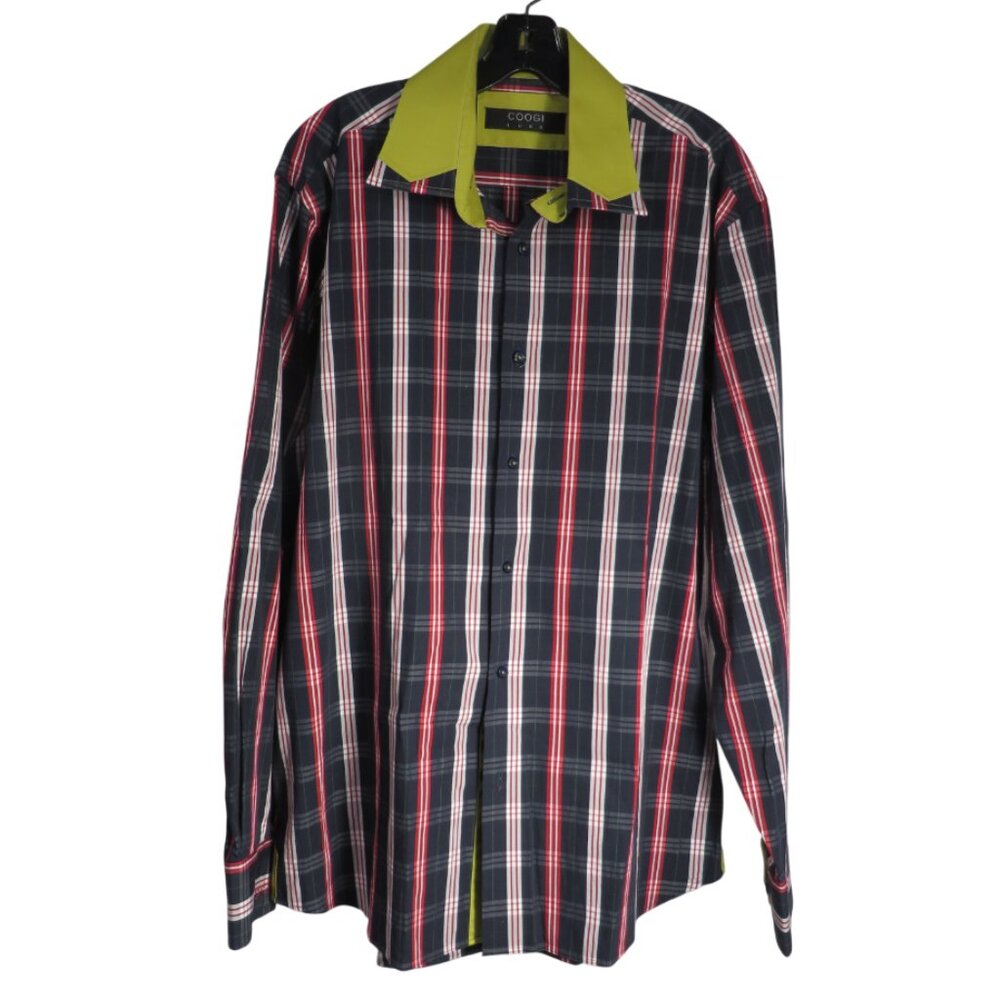 Coogi Luxe Plaid Button-up Shirt Size XL